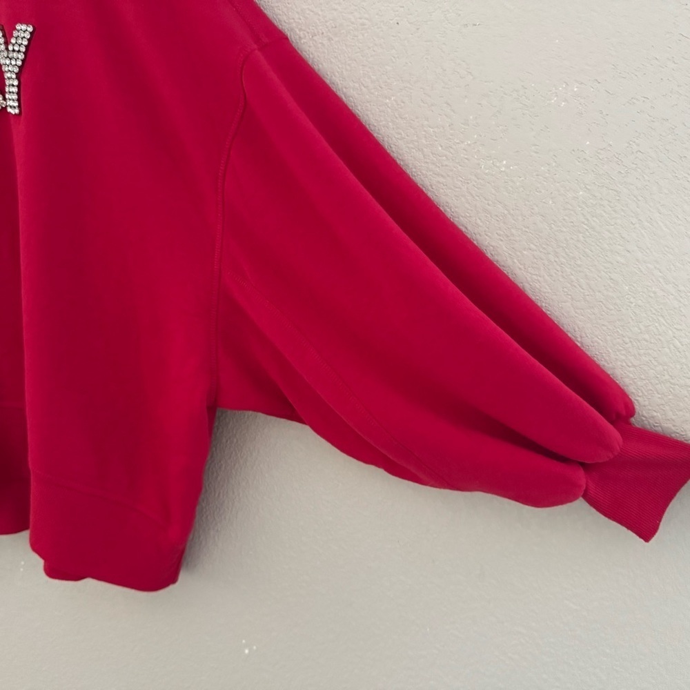 Judith March MERRY Rhinestone Sweatshirt Large Red Green Holiday Festive Fun - Picture 8 of 11